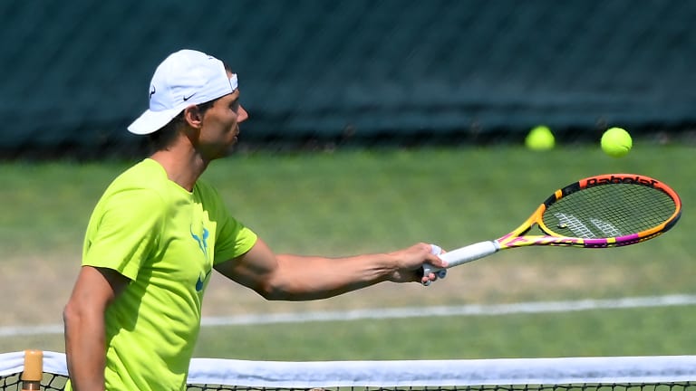 Nadal practiced earlier in the day before making his decision to withdraw from the tournament.