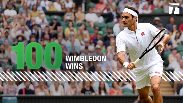 Federer wins 100th match at Wimbledon—and will face Nadal in semifinal