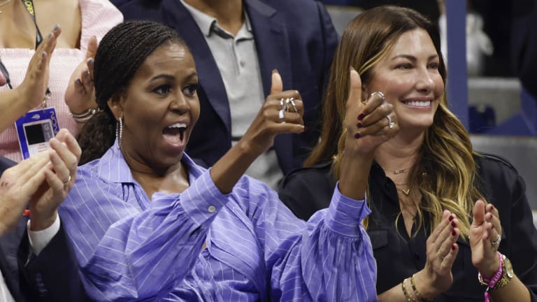 Everyone wanted a seat from which to see the two young stars, including former First Lady Michelle Obama.