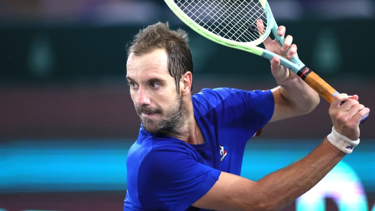 Gasquet is the first Frenchman in the Open Era to record 350 career wins on hard courts.