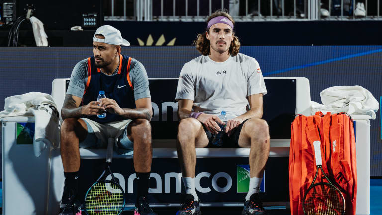 Nick Kyrgios and Stefanos Tsitsipas teamed up during the Diriyah Tennis Cup in Saudi Arabia during the off-season.
