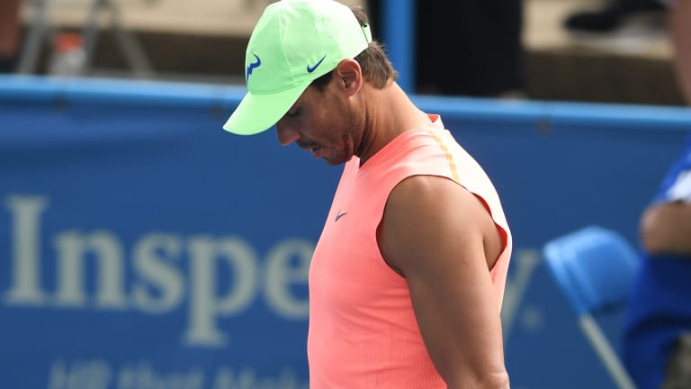 Nadal lost to Lloyd Harris in Washington, D.C., and was scheduled to face him in Toronto before withdrawing.