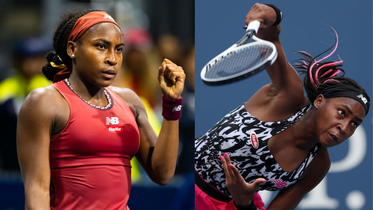 This summer, Coco Gauff has styled her hair in intricately-woven cornrows that seamlessly transform into a bun—different from past, long streaks of color that coordinated with her outfits.