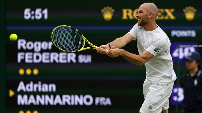Mannarino hit his two-handed backhand on the ground, in the air, and at seemingly every angle.