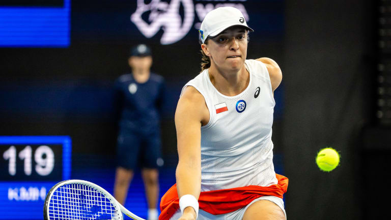 Top-ranked Iga Swiatek opened her 2023 season with a 6-1, 6-3 victory over Yulia Putintseva in Brisbane.