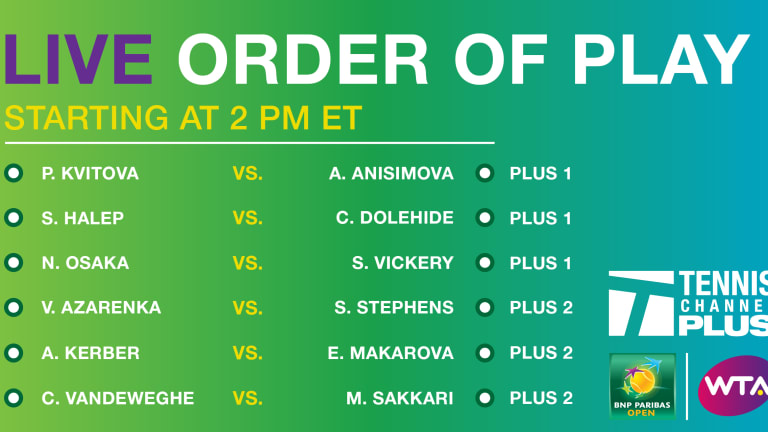 WTA Indian Wells on Tennis Channel Plus: P. Kvitova vs. A. Anisimova