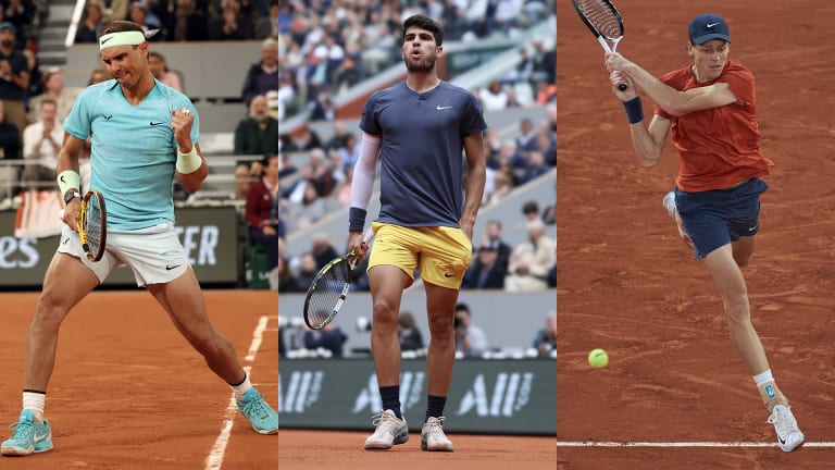 Rafael Nadal, Carlos Alcaraz, Jannik Sinner in Nike