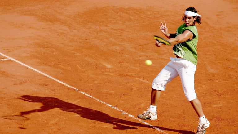 Nadal made an unforgettable Roland Garros debut in 2005, winning the title in this iconic Nike kit.