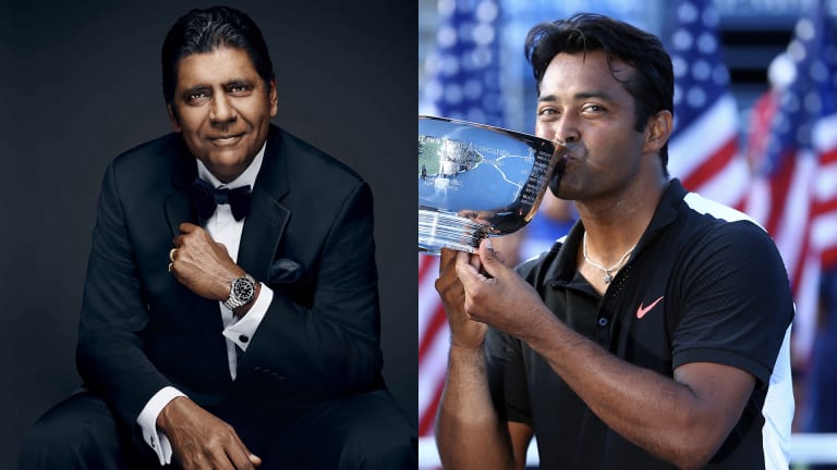 Leander Paes (right) and Vijay Amritraj broke ground as first the Indian nominees to the International Tennis Hall of Fame.