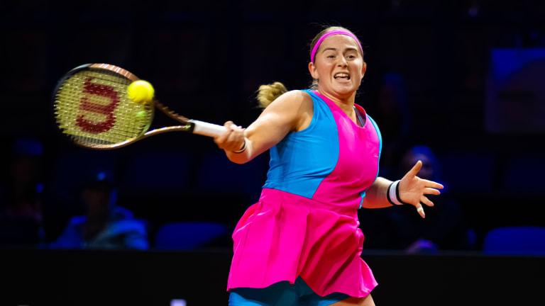 Ostapenko needed just 58 minutes to win the battle of past major champions.