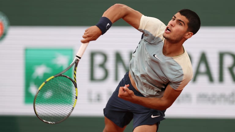 Carlos Alcaraz already looks comfortable with his newfound stature at Roland Garros.