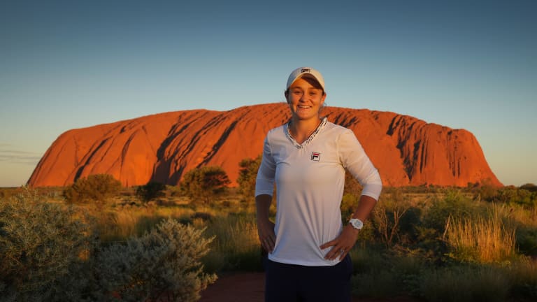 After winning the Australian Open, Barty visited Uluru, one of the most important indigenous sites in Australia.