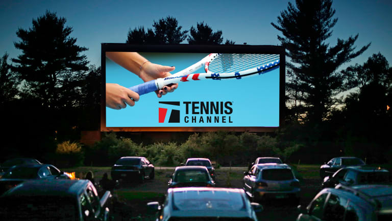 Charleston fans
watch live tennis 
at drive-in theatre