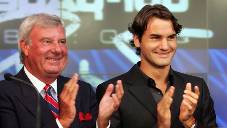 Buchholz and Roger Federer opened the NASDAQ Stock Market ahead of the 2005 US Open.