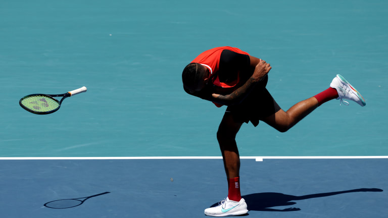 Kyrgios was fined $35,000 in Miami after being hit with a $25,000 penalty at Indian Wells.