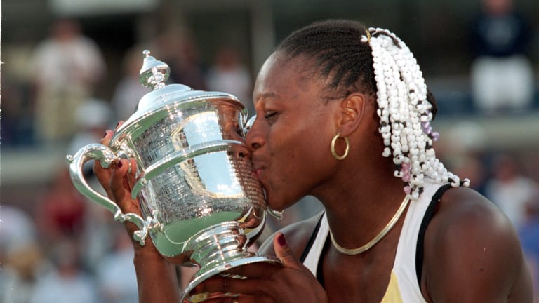 #1: 1999 US Open—Serena, 17, defeated world No. 1 Martina Hingis 6-3, 7-6 (4) in the final to win her first Grand Slam trophy in singles.
