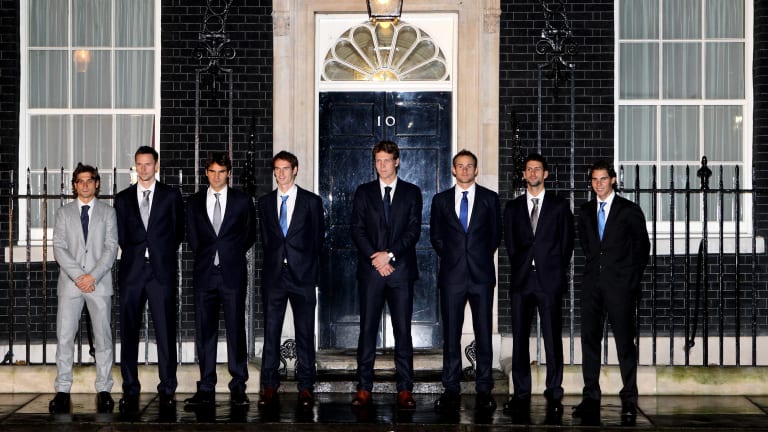 Standing in front of London's most recognizable doorway, the 2010 group photo gathered the likes of Robin Soderling, Andy Murray and more to 10 Downing Street.