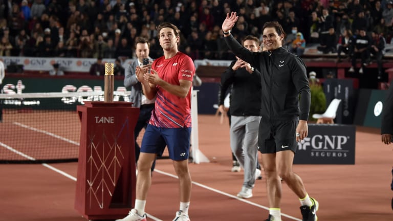 Nadal and Ruud (left) concluded their five-city "Revenge" tour in Latin America, a friendly rematch of their Roland Garros final.