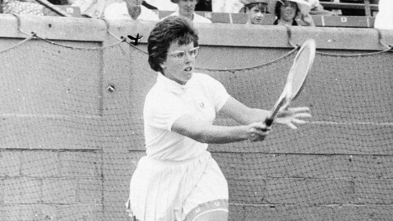 King on the grass of Kooyong in 1965 while competing for her nation in the semifinals of the Federation Cup, now called the Billie Jean King Cup.