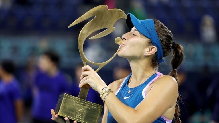 Bencic celebrated her eighth WTA title after saving three championship points.