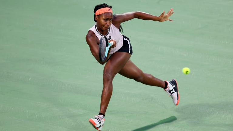 Gauff—in her "neon butterfly" Coco CG1s—recently made the final at the 1000-level Dubai Duty Free Tennis Championships.