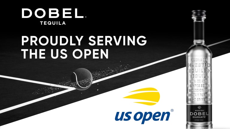 The Maestro Dobel Ace Paloma comes poured in a co-branded US Open souvenir cup.