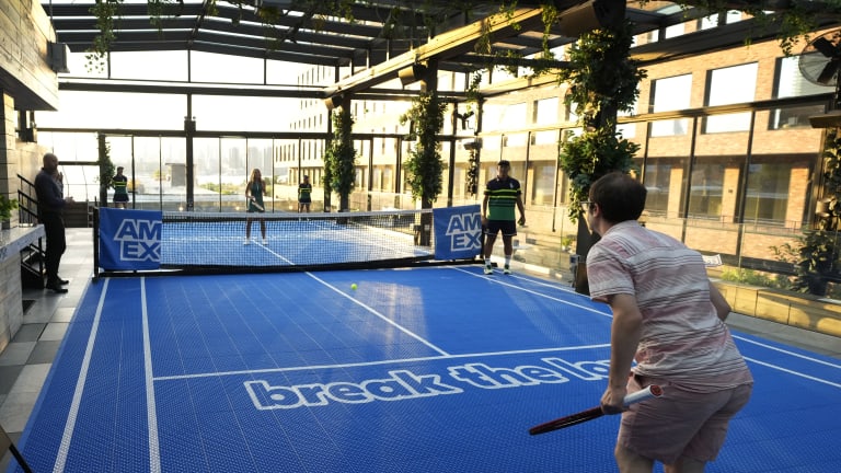 Tennis with a view: Building on the excitement for tennis ahead of the US Open, Break The Love and Amex transformed a Williamsburg rooftop into a tennis pop-up.