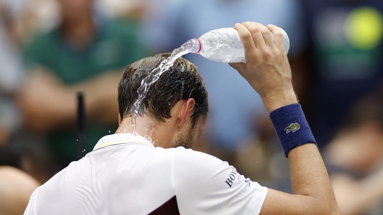 Medvedev did everything to stay cool on another "brutal" US Open day.
