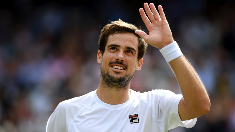Pictured here during his 2019 Wimbledon run, Pella returned to the third round at this year's event in an effort that included beating No. 14-ranked Borna Coric over five sets in his opener.