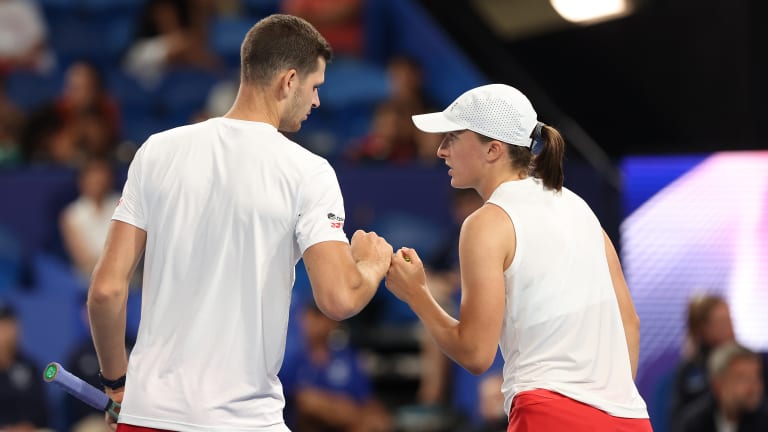 If their semifinal comes down to mixed doubles, Hurkacz and Swiatek will have two wins under their belts this week to show for it.