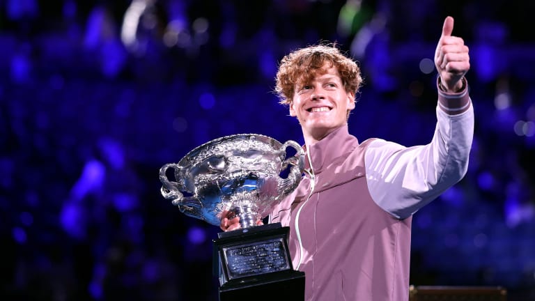 Sinner was already the only Italian player ever, male or female, to reach the Australian Open final—and he took it one big step further on Sunday night.