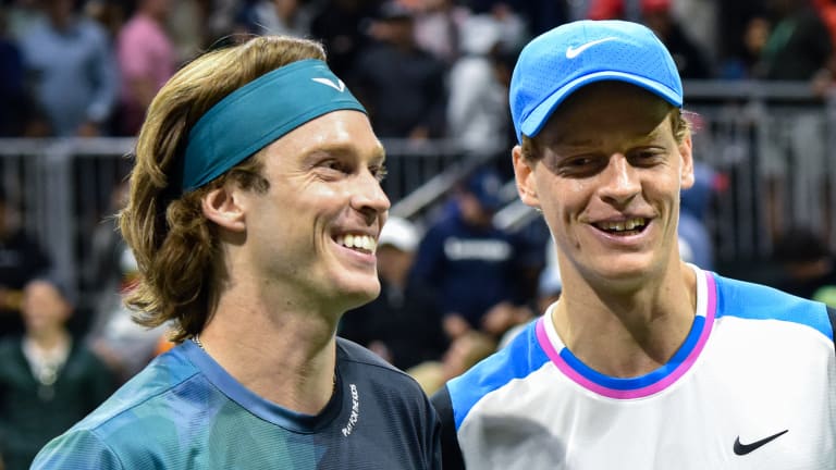 Even Rublev couldn't help but grin when he embraced Sinner at the net.