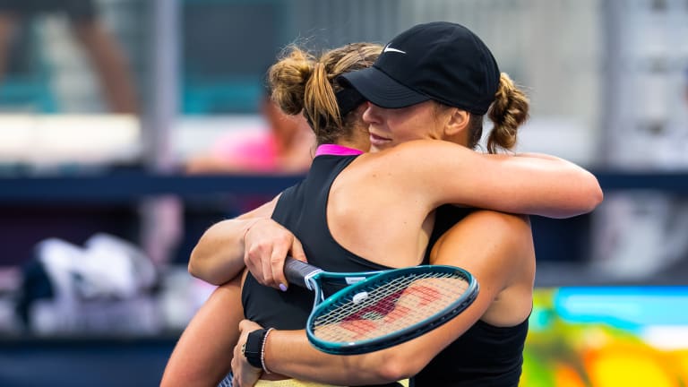Sabalenka received a warm embrace from Badosa after taking their latest encounter.