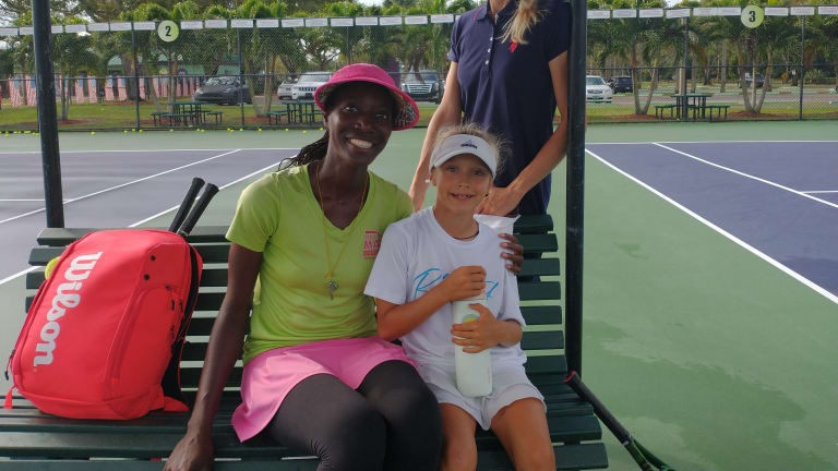“I enjoy passing on my knowledge to the future generation as I keep growing and learning myself,” says Tinesta Rowe, director at the Rick Macci Tennis Academy.