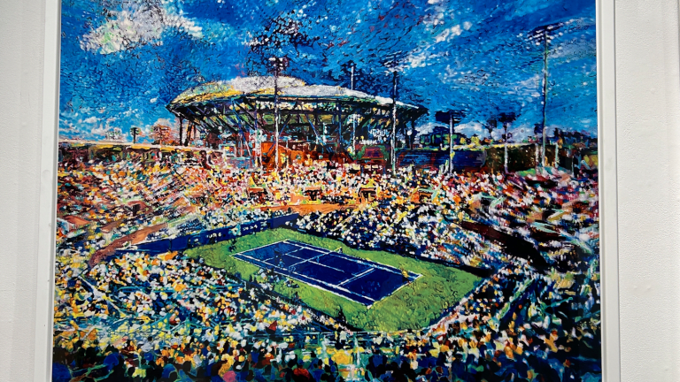 Other paintings in the gallery include the biggest stadiums in the world alongside portraits of the biggest players in the sport.