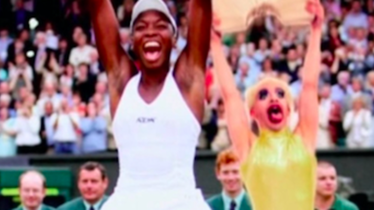 RuPaul's Drag Race 
UK queens serve 
Wimbledon homage