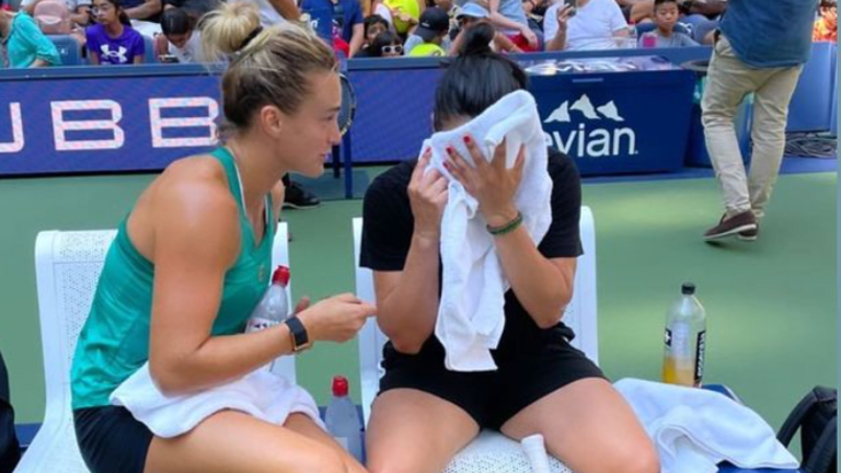 Aryna Sabalenka posted this photo to wish Ons Jabeur a happy birthday on social media.
