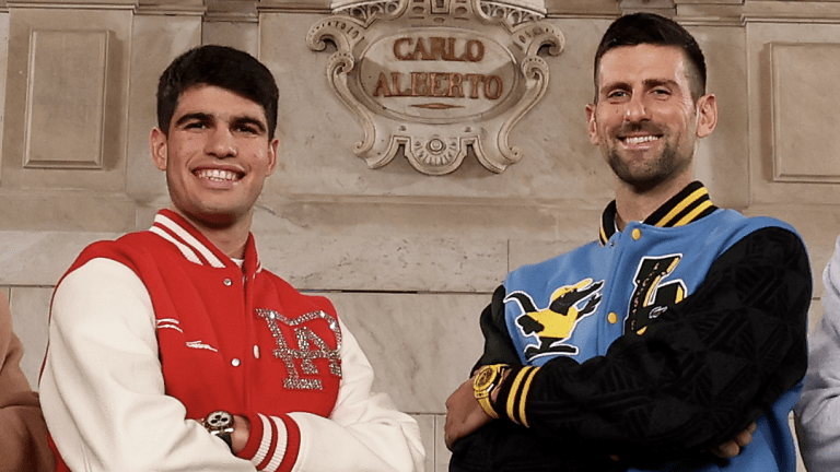 It's the fourth time Carlos Alcaraz and Novak Djokovic will meet this year, and it will take place on the fourth different surface.