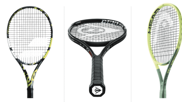 (From l-r: Babolat Pure Aero, Dunlop CX 200 Limited, Head Extreme MP 2022)
