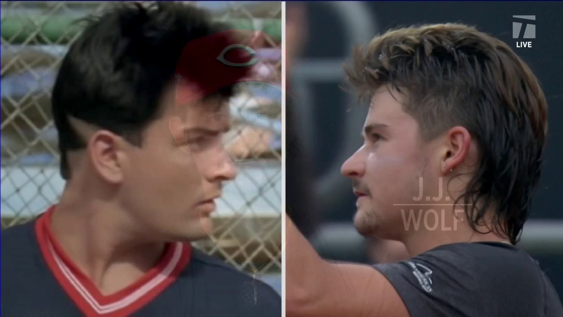 Roddick Compares JJ Wolf's Hair to Charlie Sheen's Ricky Vaughn, Tennis  Channel Live
