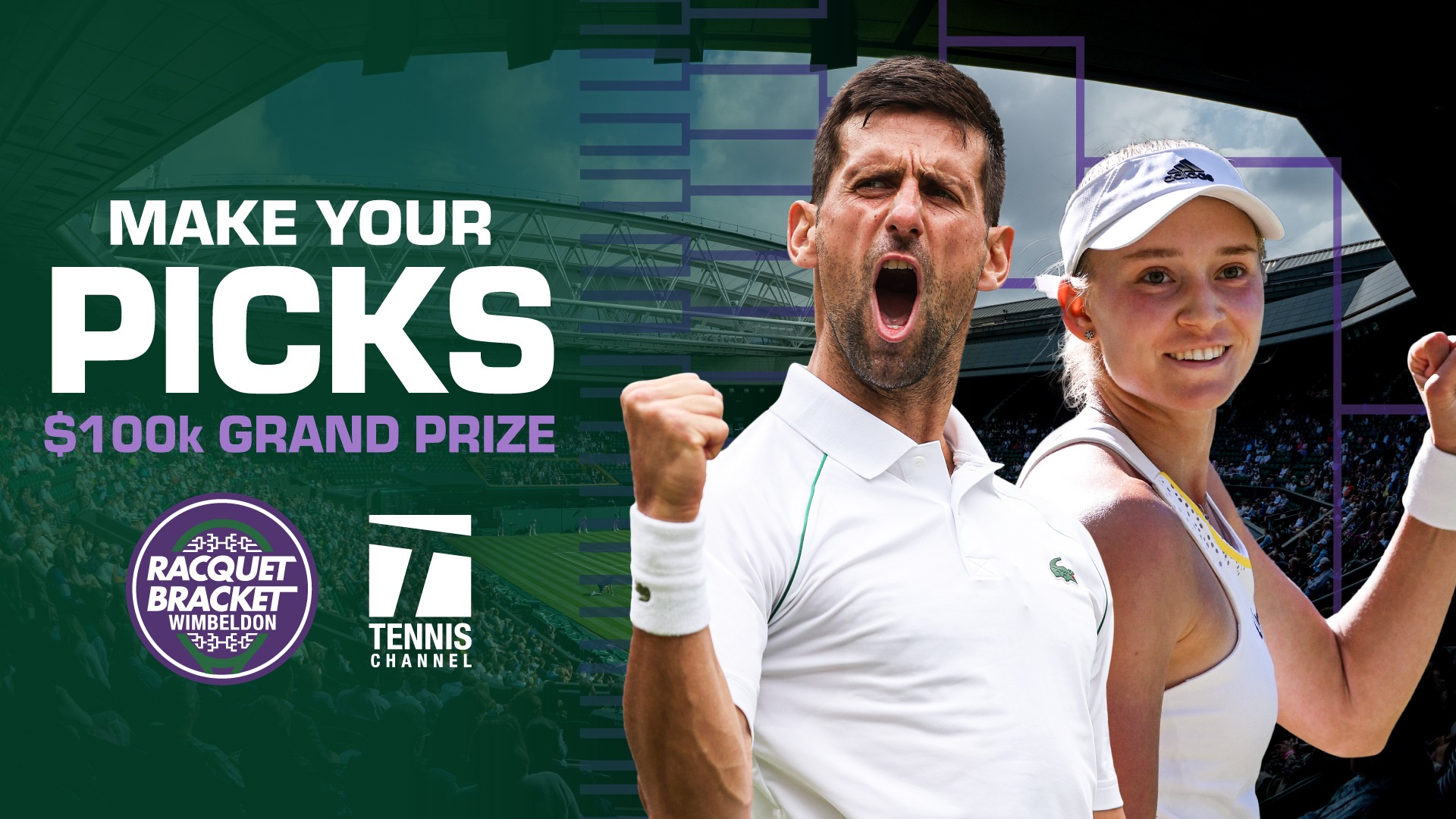 Racquet Bracket, Wimbledon edition $100,000 worth of prizes is up for grabs!