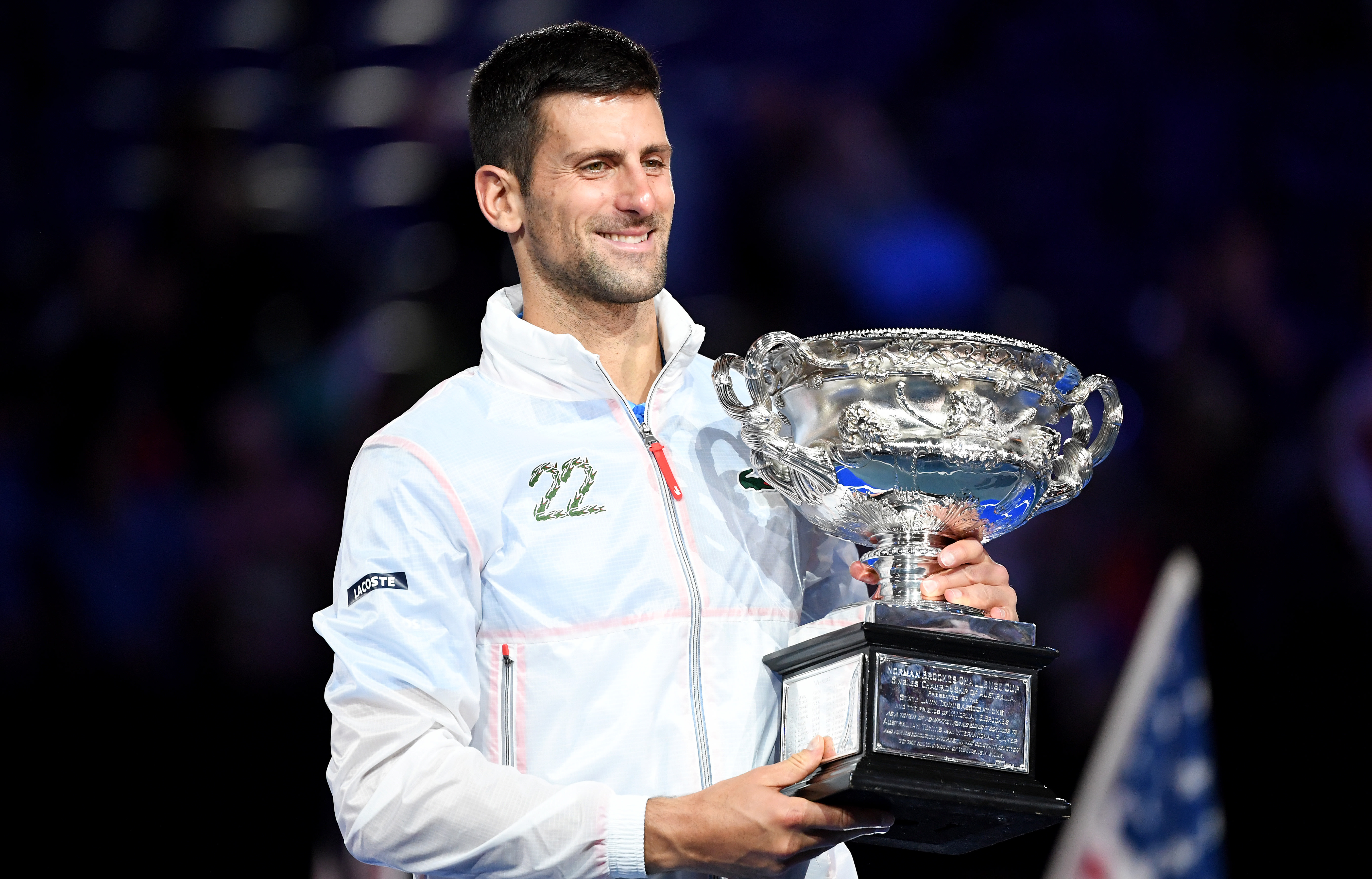 realistisk Syge person Forfatning Lacoste dropped Novak Djokovic's "22" AO jacket—and it's already sold out  online