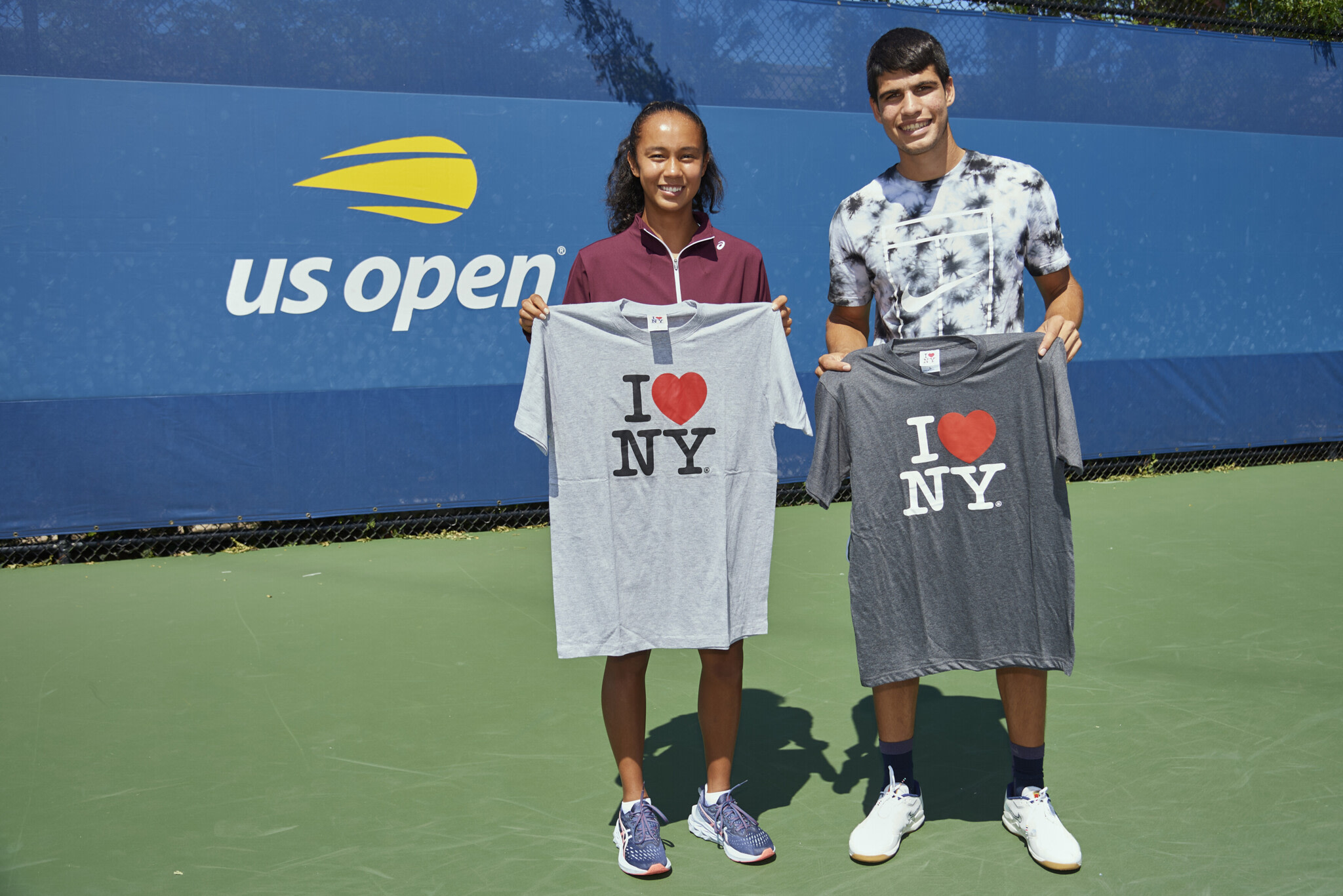 Leylah Fernandez and Carlos Alcaraz meet up following their epic victories at the US Open