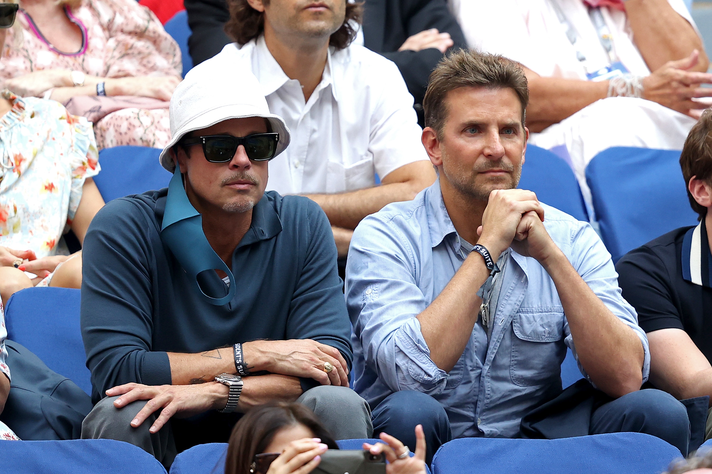 Brad Pitt, Bradley Cooper and more celebrities fill Arthur Ashe Stadium