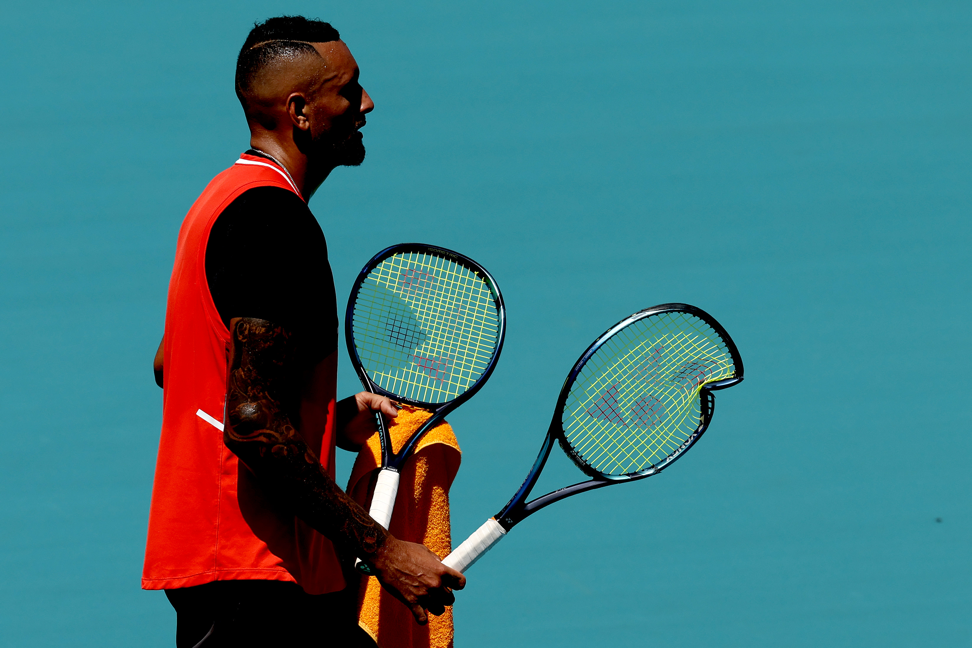 Nick Kyrgios fined $35,000 for behavior during Miami singles loss, plays for doubles final berth Thursday