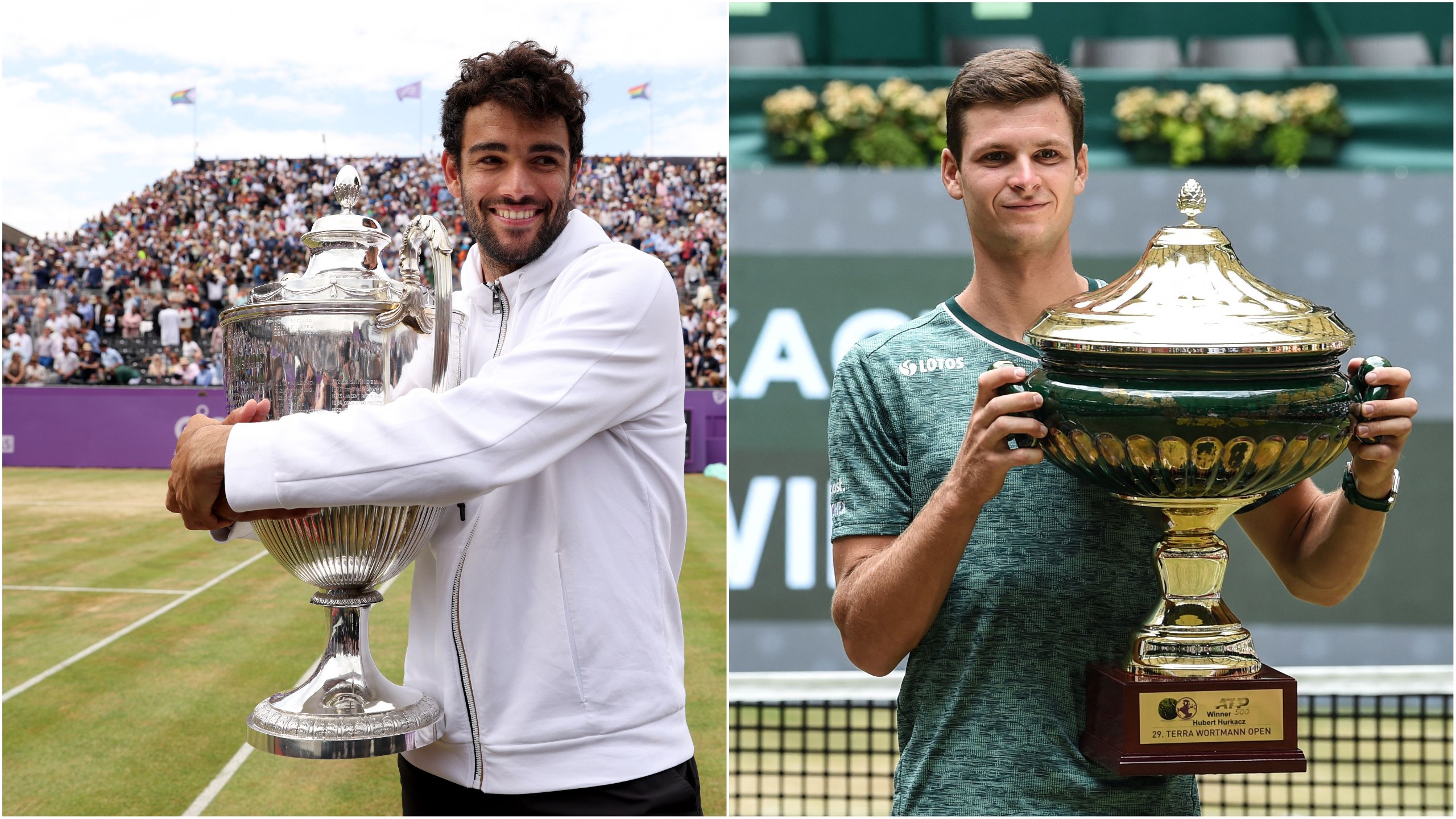 Matteo Berrettini, Hubert Hurkacz claim London Queens and Halle titles within seconds of each other